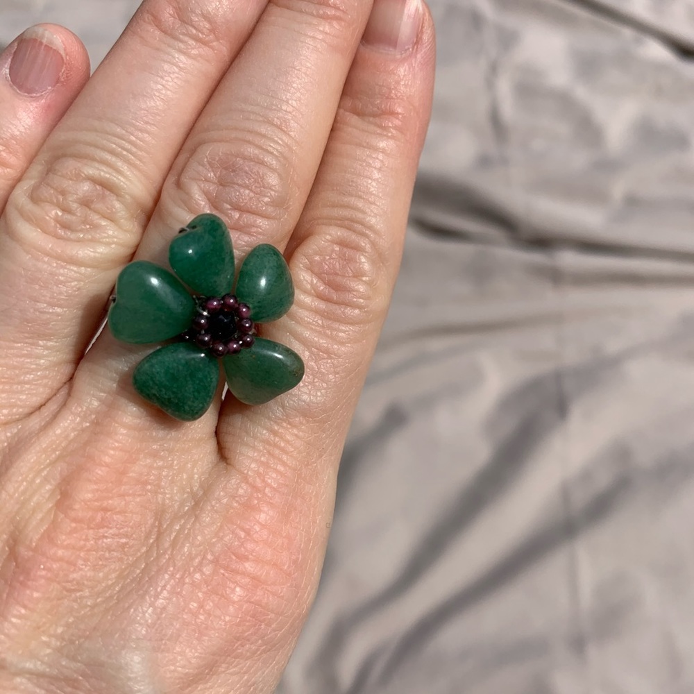 Adjustable costume jewelry gemstone ring